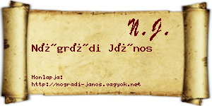 Nógrádi János névjegykártya